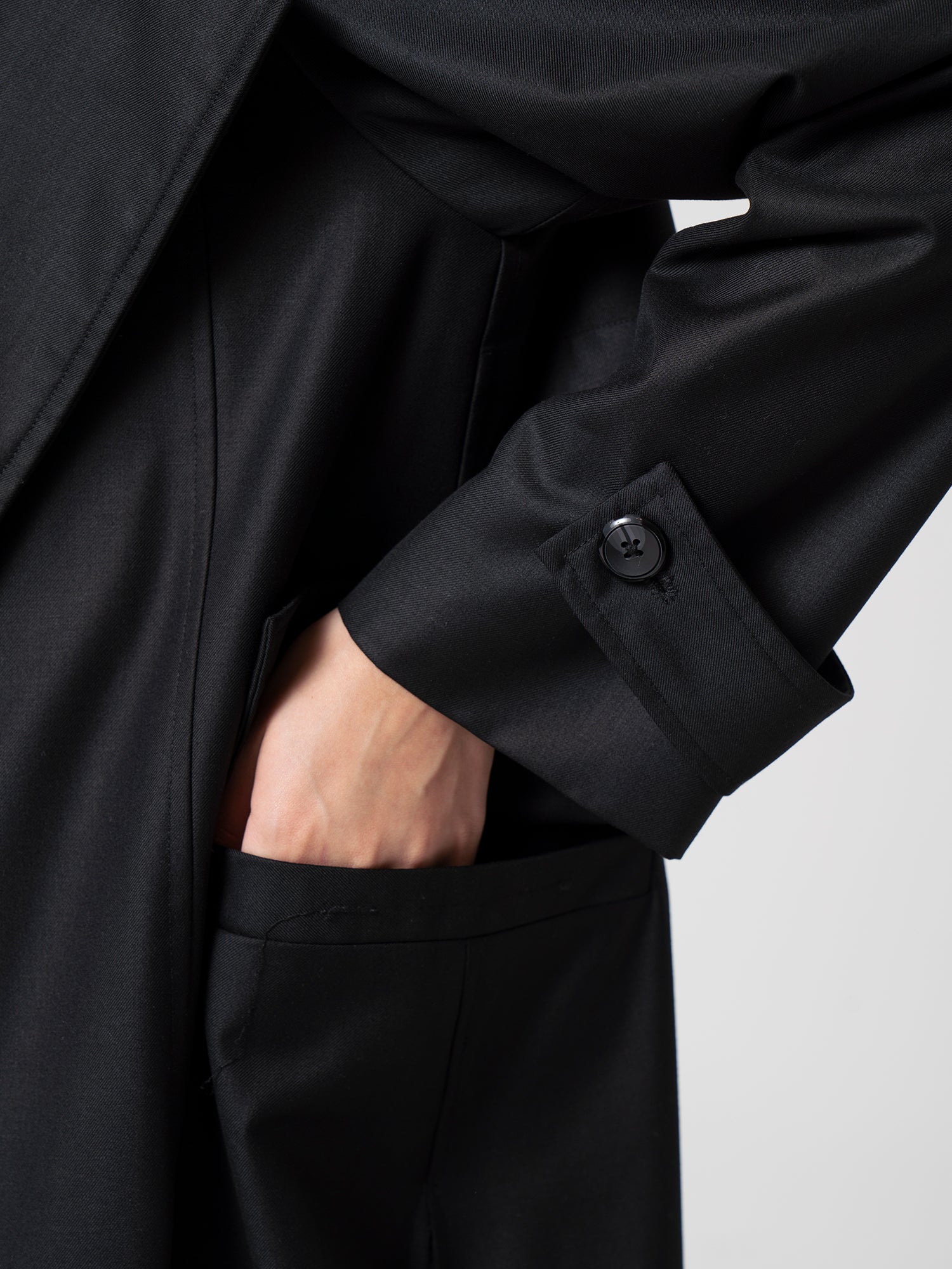 معطف ترنش فاخر - أسود